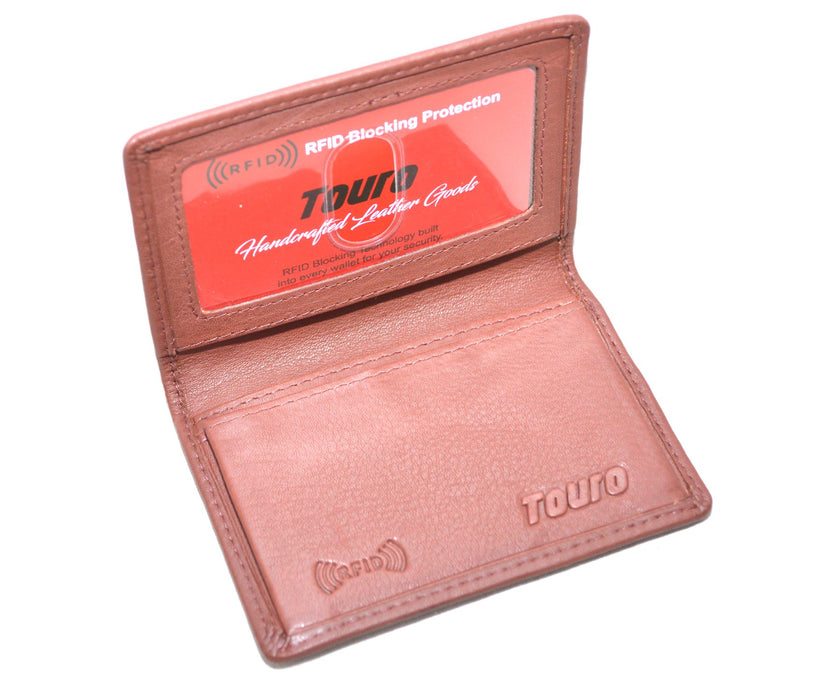 Touro Signature Leather Wallets Pebble Grain Gusset Card